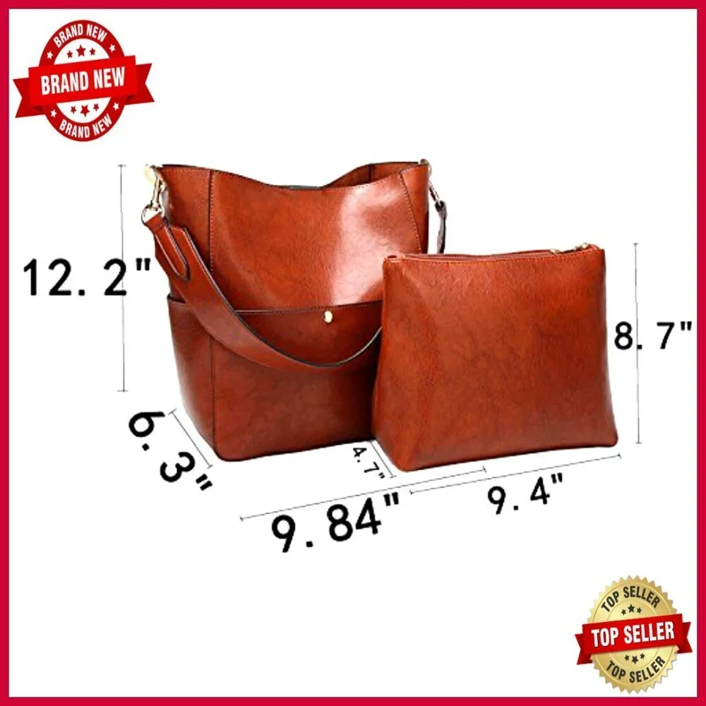 Medium PU Leather Satchel Tote with Adjustable Strap, Zipper Closure